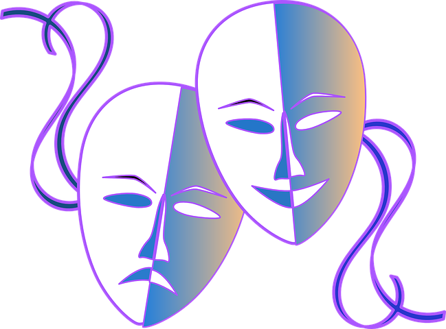 Greenville, Nc The Magnolia Arts Center Is Once Again - Drama Mask Black And White (649x480)