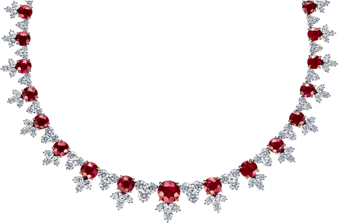 Ruby And Diamond Cluster Necklace - Girocollo Swarovski Verde (760x500)