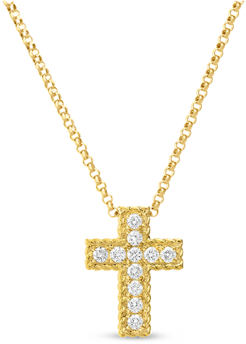 Roberto Coin Diamond Cross Necklace - Cross Necklace No Background (800x800)