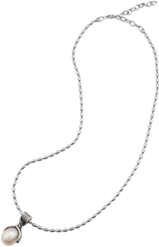 New Twisted Bow Pearl Drop Necklace - Necklace (350x500)