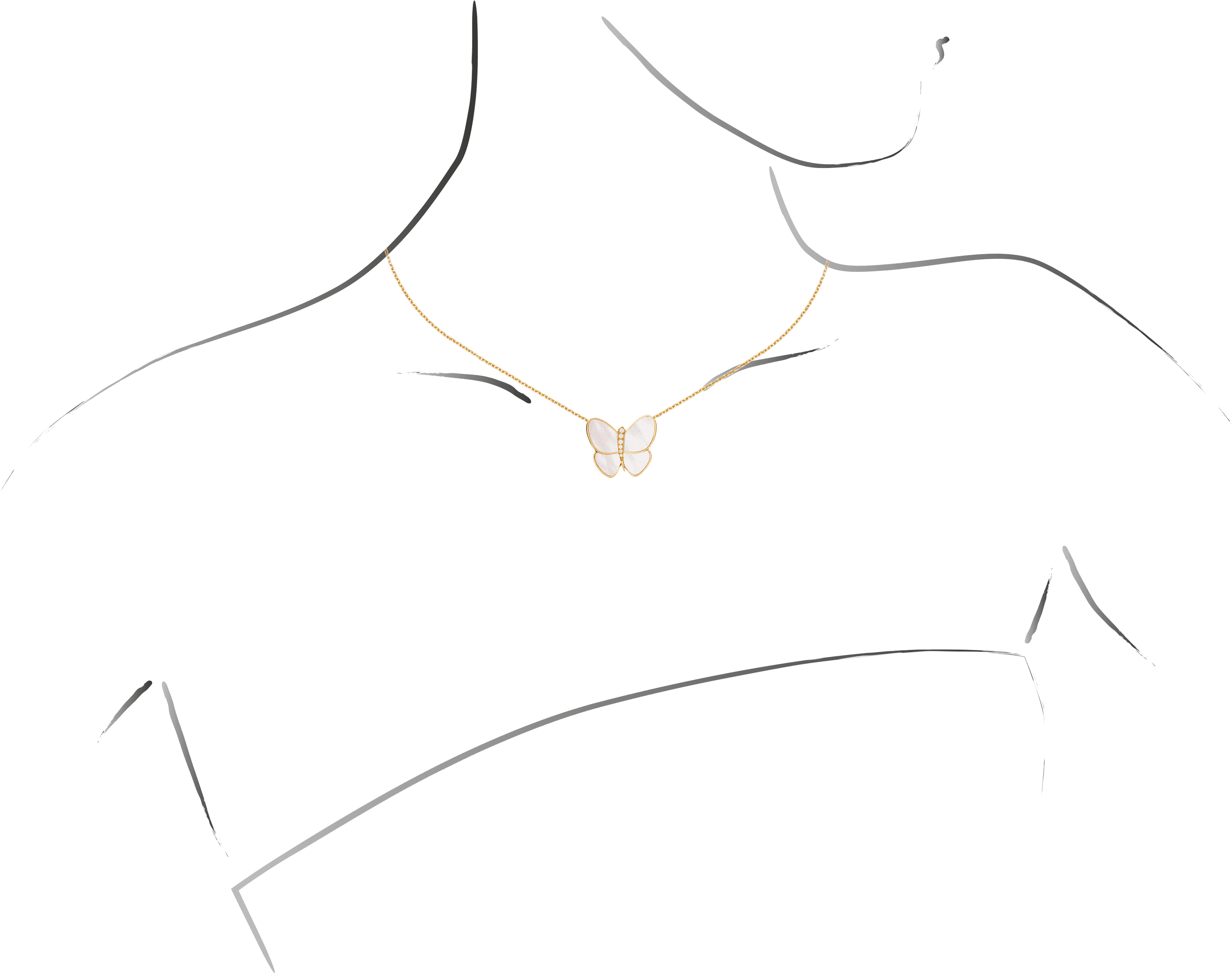 Butterfly Pendant, - Worn View - Vcara63400 - Van Cleef - Locket (3000x3000)