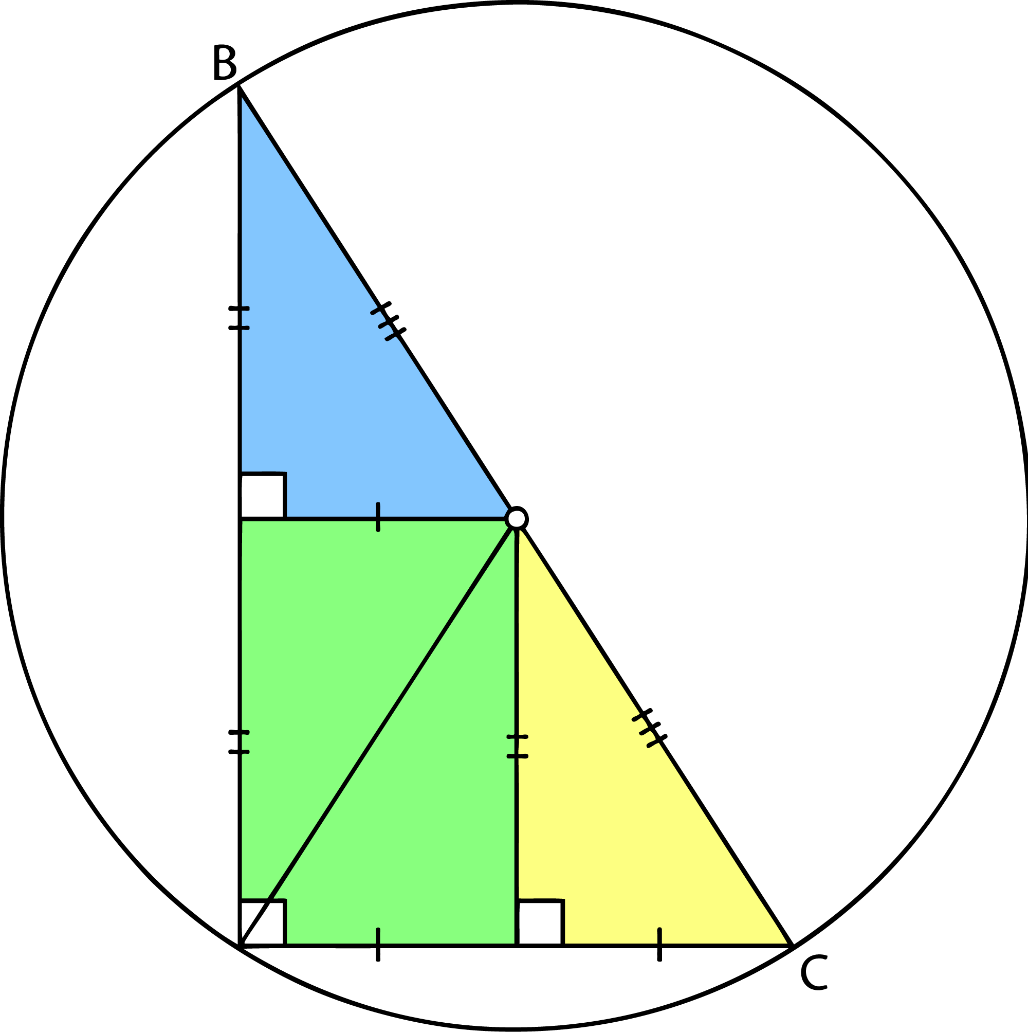 Right Triangle Mid Point Along Long Edge And Circumcenter - Circumcenter Of Right Triangle (2000x2007)