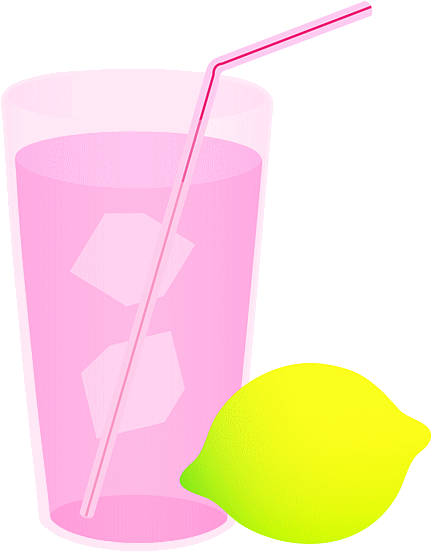 Lemonade Drink Sprite Clip Art - Glass Of Pink Lemonade Clipart (470x590)