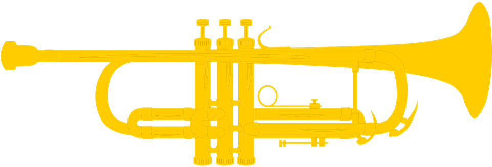 Trumpet Asset - Trumpet Clipart Black And White (960x480)