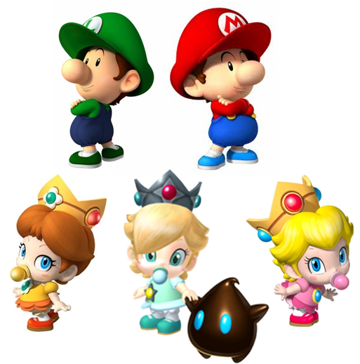 Baby Peach Is A Minor Character In The Mario Series - Baby Mario Kart Characters (512x530)