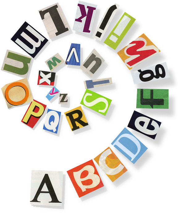 Offering All Round Strategic Advise In The Most Advanced - Art Print: Donatas1205's Spiral Shape Abc Collage Made (600x714)