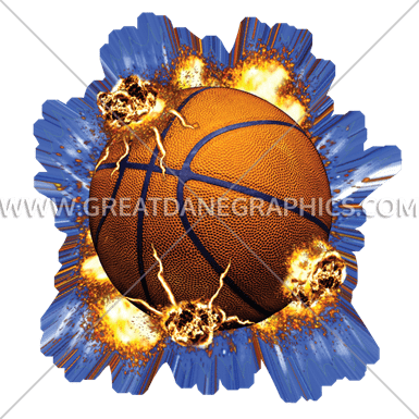 Explosive Basketball - Watercolor Volleyball With Fire Spots T-shirt, Vb-80008 (385x385)