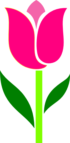 Pink Graphic Flower Clip Art At Clker - Flower Geraphici Png (294x596)