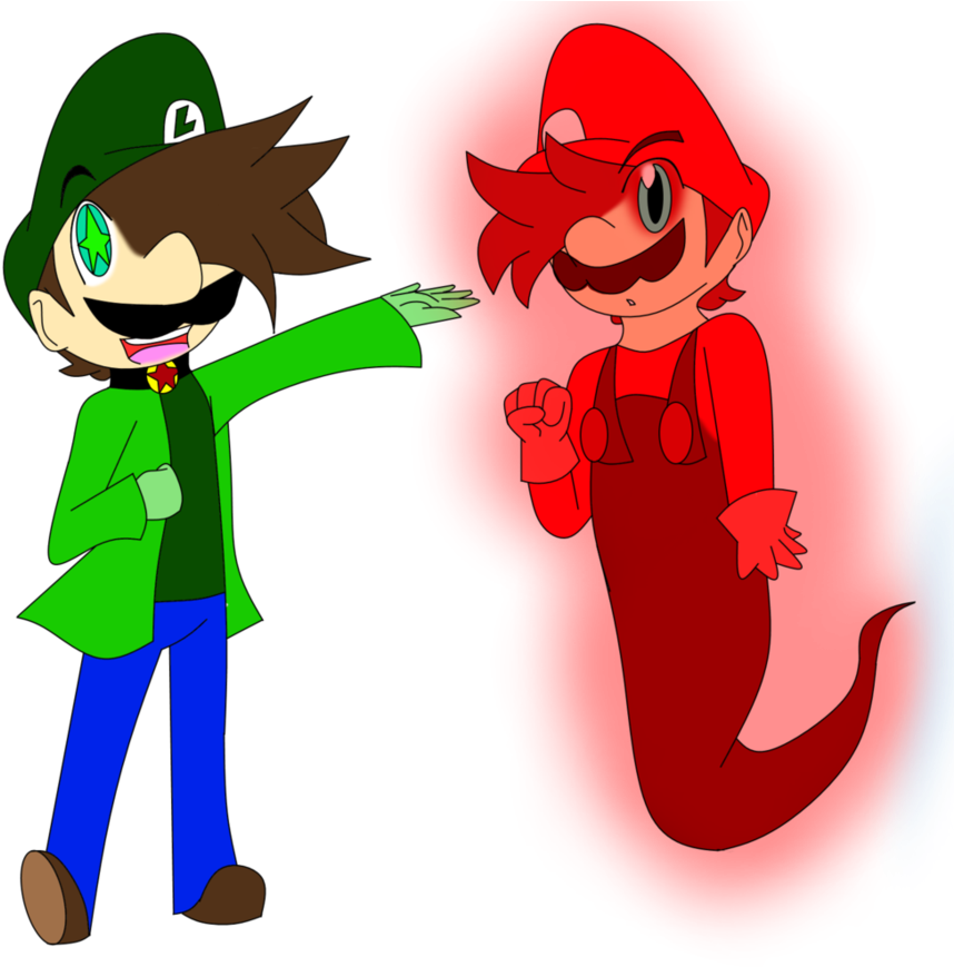 Star Luigi And Fire Mario By Crazy-drawer101 - Luigi (901x887)