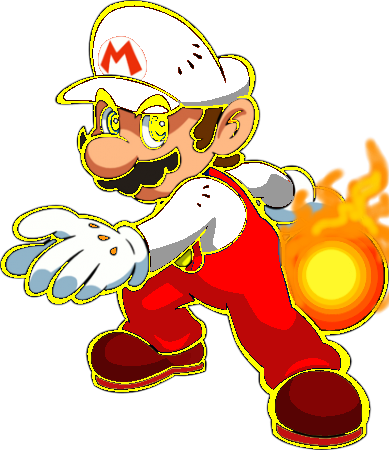Fire Mario By Copyz-omegax - Cartoon (389x450)