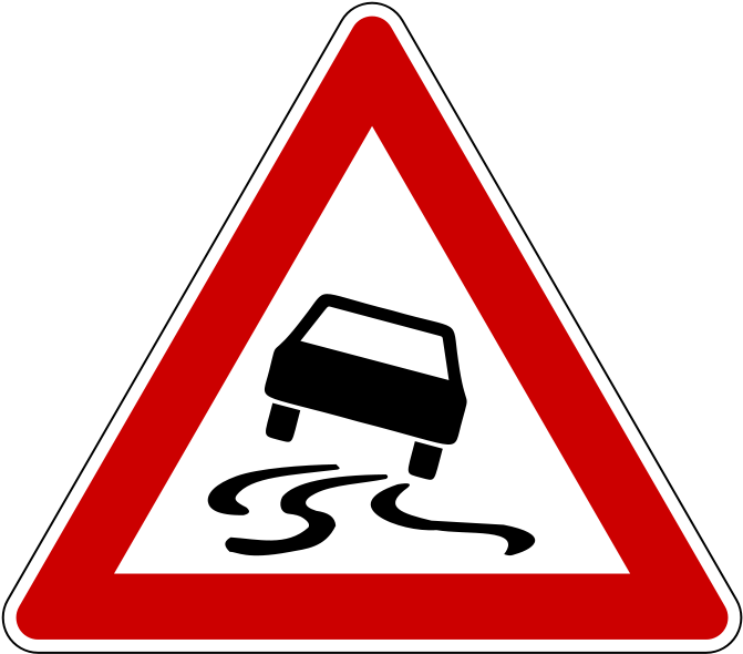 Being At The Wheel Of A Skidding Car Is A Frightening - Cartello Passaggio A Livello (807x720)
