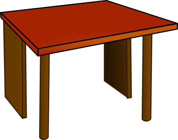 Table Top Wood Clip Art At Clker - Coffee Table (600x472)