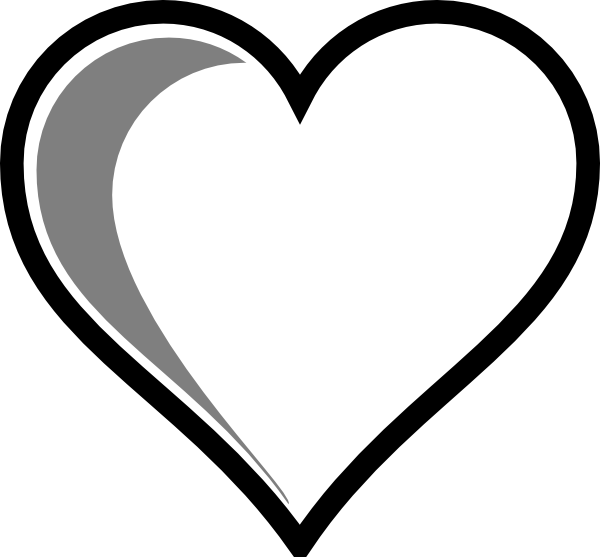 Black And White Heart Shape (600x557)