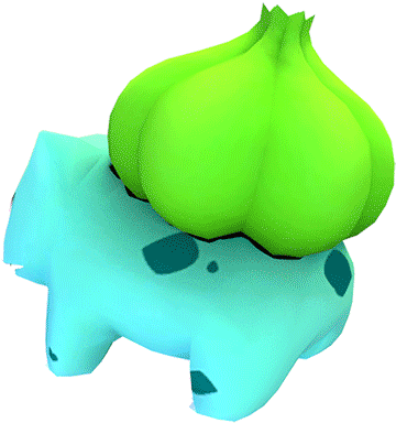 Bulbasaur, The Grass Type - Transparent Pokemon 3d Gif (400x393)