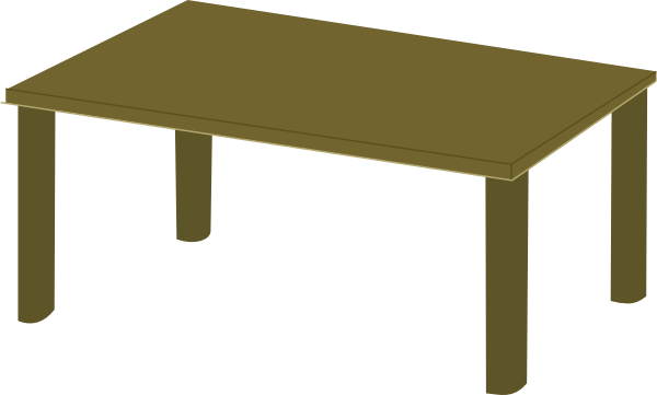 Wood Table Clip Art At Clker - Coffee Table (600x361)