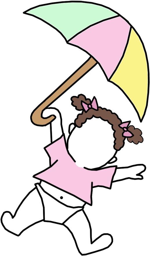 Single Baby Girl With Umbrella Mandys Moon Personalized - Baby Shower Invitation Wording (1000x1000)