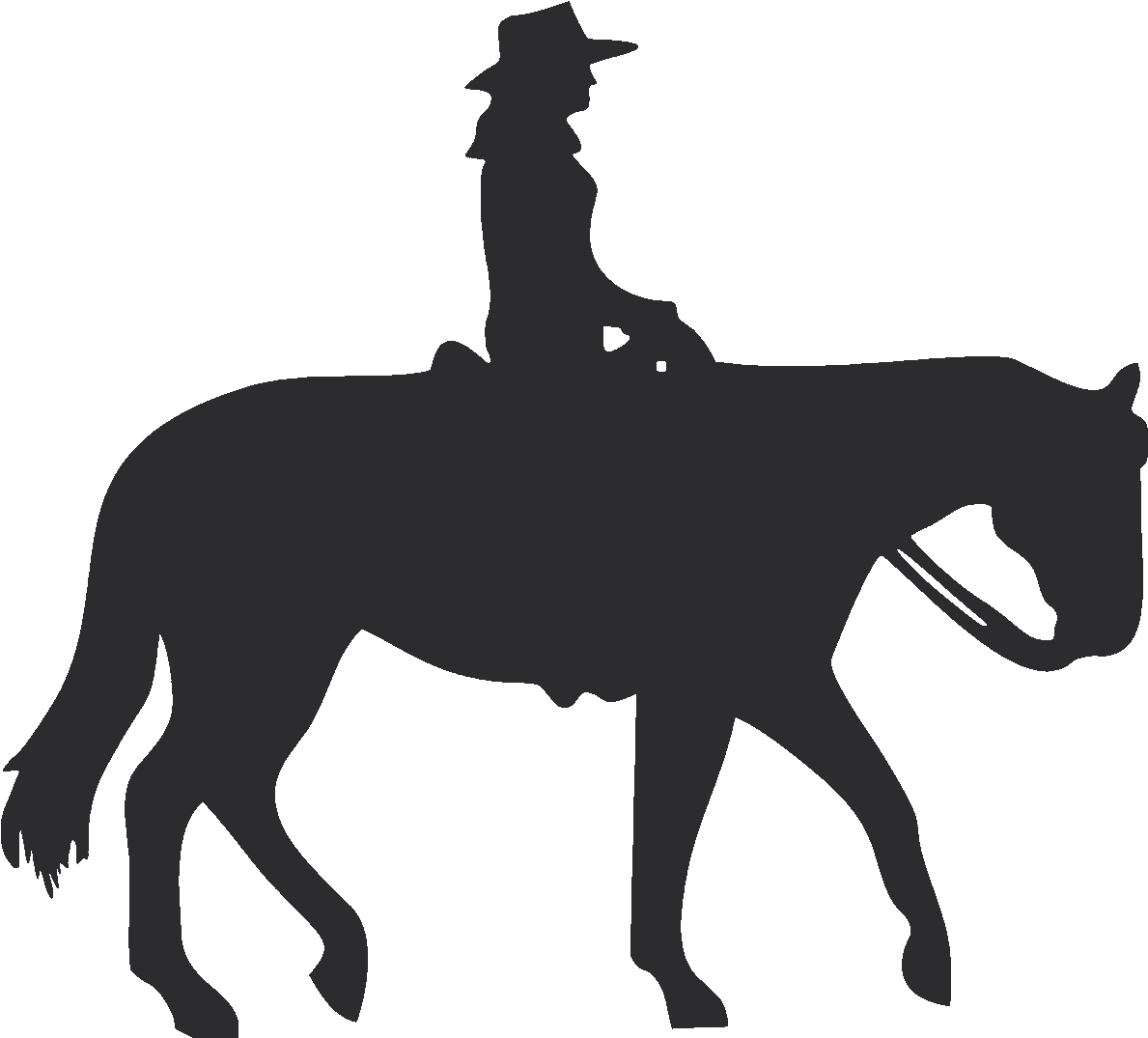 Cowboy On Horse Silhouette (1200x1200)