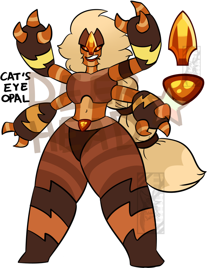 Gem Fusion Adopt - Orange Cat Eye Gem (700x888)
