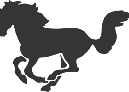 Силуэт Лошади Вектор - - Caution Horses Horsebox/ Trailer Van Sticker (420x301)