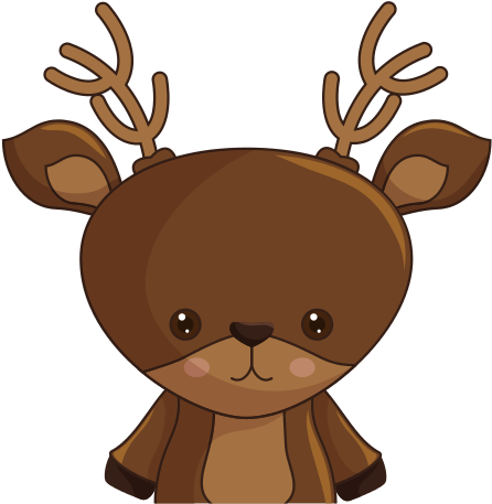 Kawaii Cartoon Deer - Reindeer (550x550)