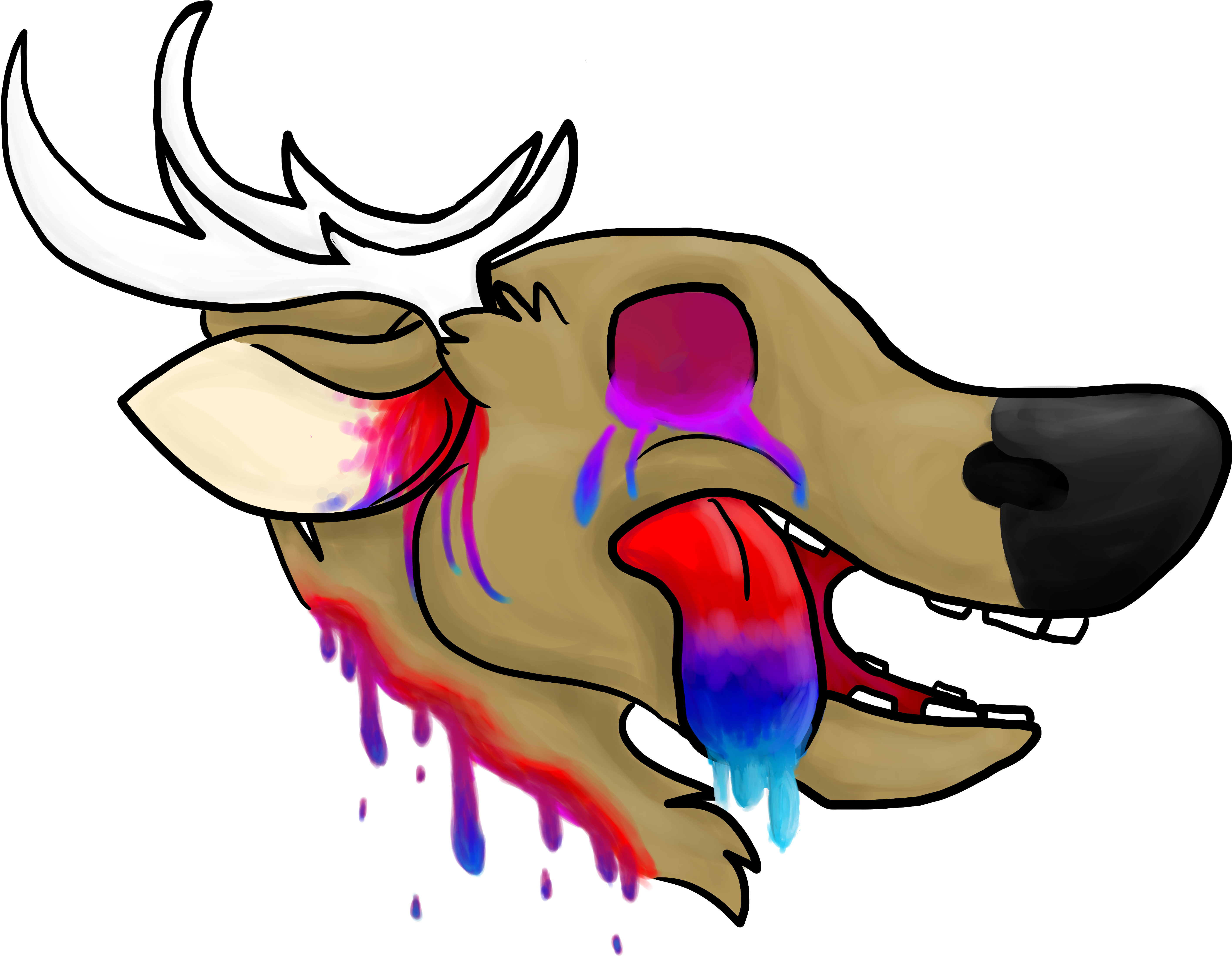Deer Head - Cartoon (6500x5000)