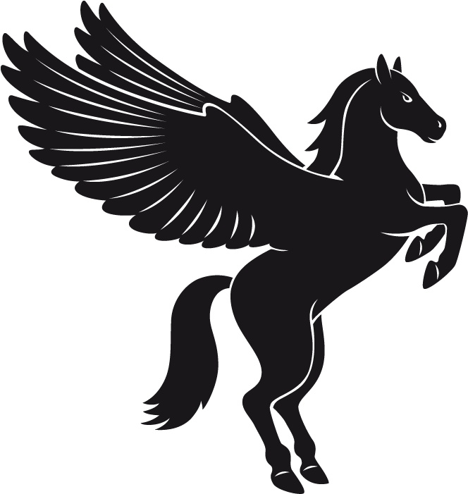 Black Winged Horse Download - Pegasus Vector (800x800)