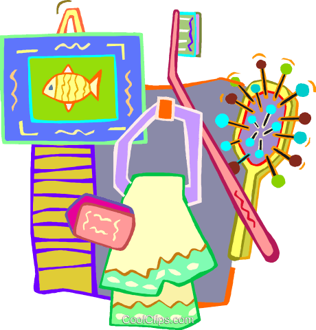 Bathroom Items, Toothbrush, Hair Brush Royalty Free - Bathroom Items, Toothbrush, Hair Brush Royalty Free (460x480)