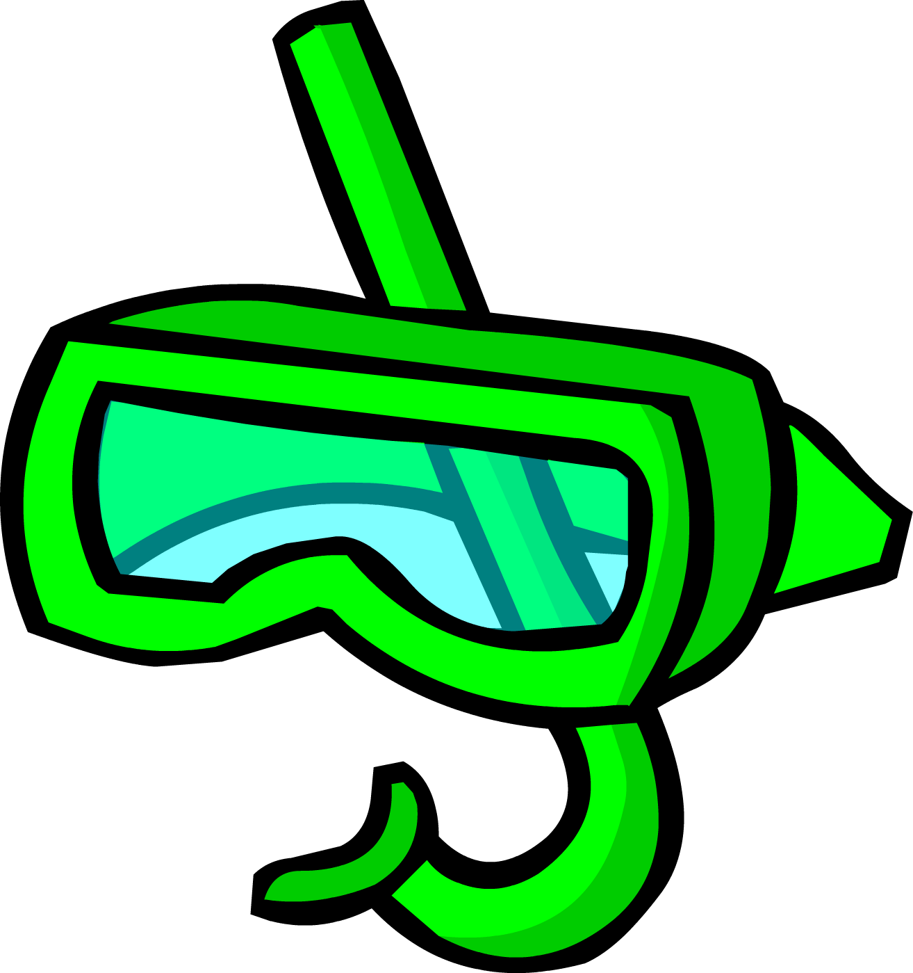 Green Snorkel - Club Penguin Scuba Mask (1314x1399)