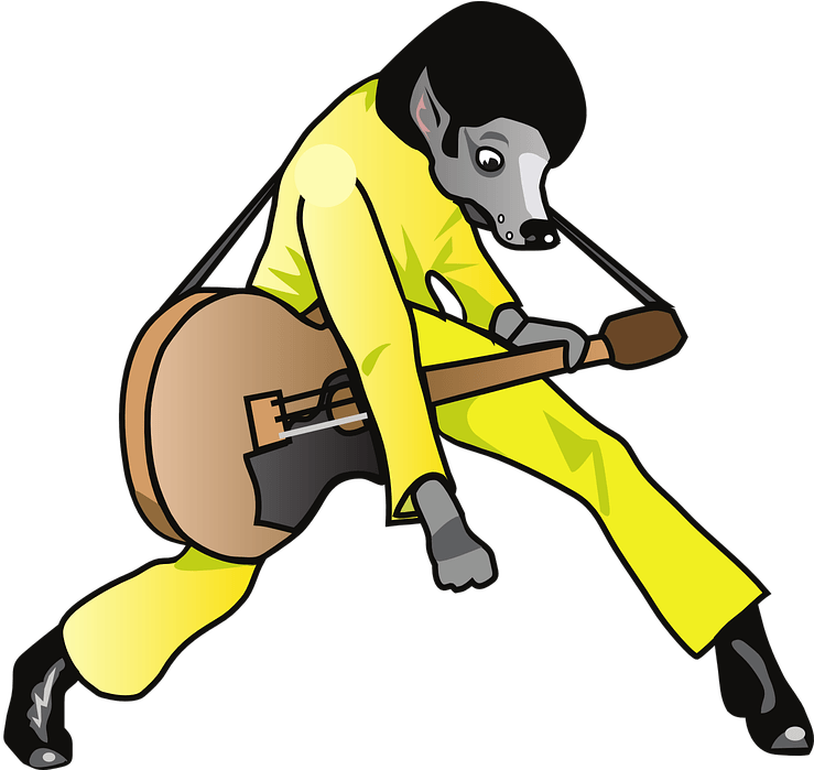 Clipart Mutt Dog Transparent - Elvis Hound Dog Cartoon (960x698)