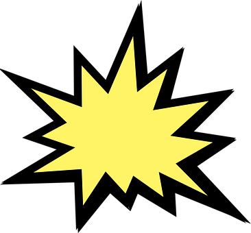 Explosion Battle Star Fire War Bomb Milita - Clip Art Explosion (366x340)