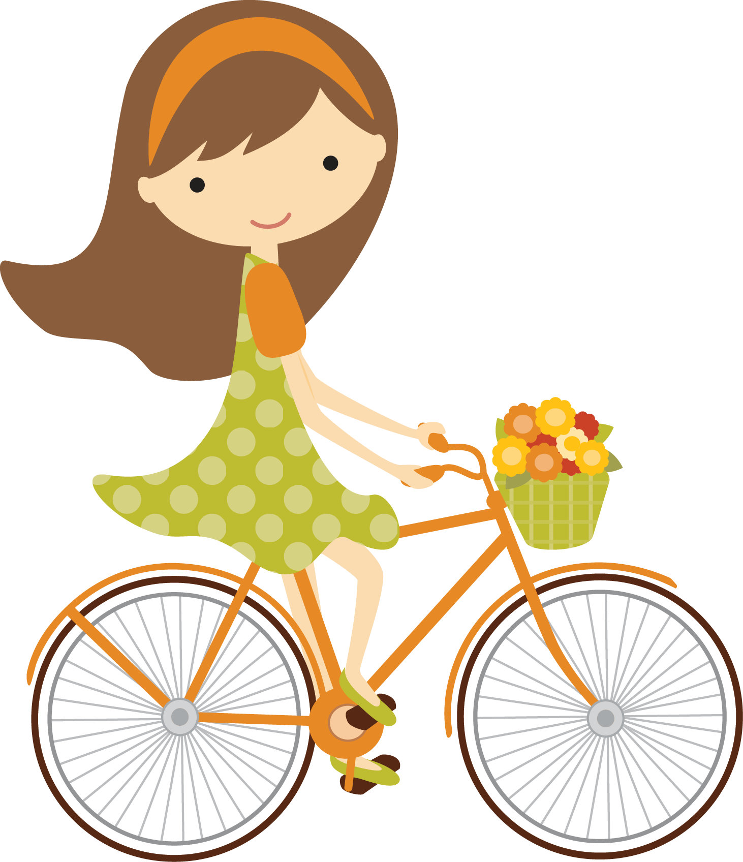 Bicicleta - Fallgirlbrown - Minus - Clipart - Pinterest - Cartoon Riding Bike Png (1462x1696)