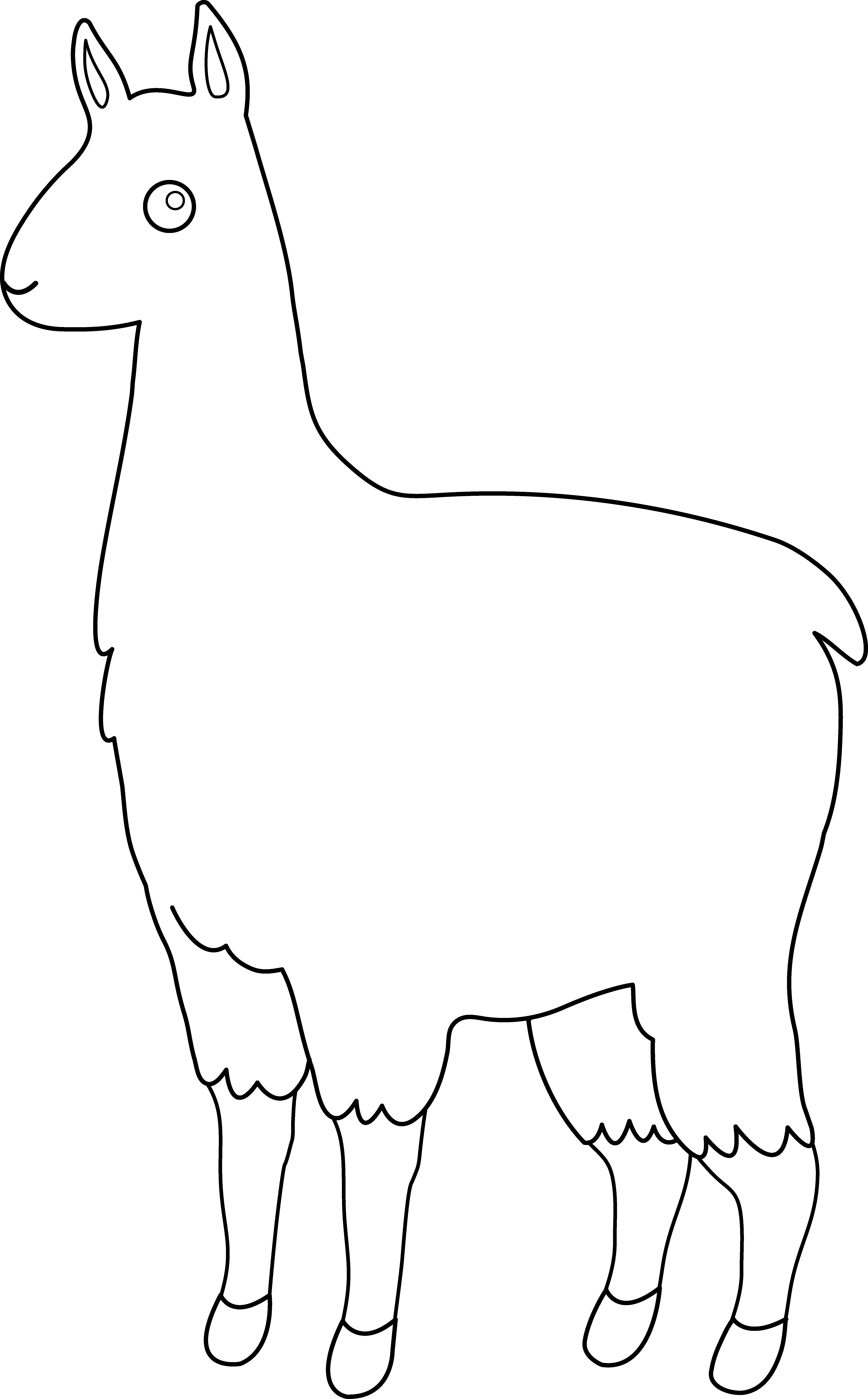 Alpaca - Clipart - - Llama Outline (4994x8047)