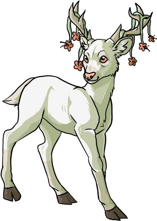 Suddenly, Anime Deer By Wolvenbird - Digital Art (556x766)