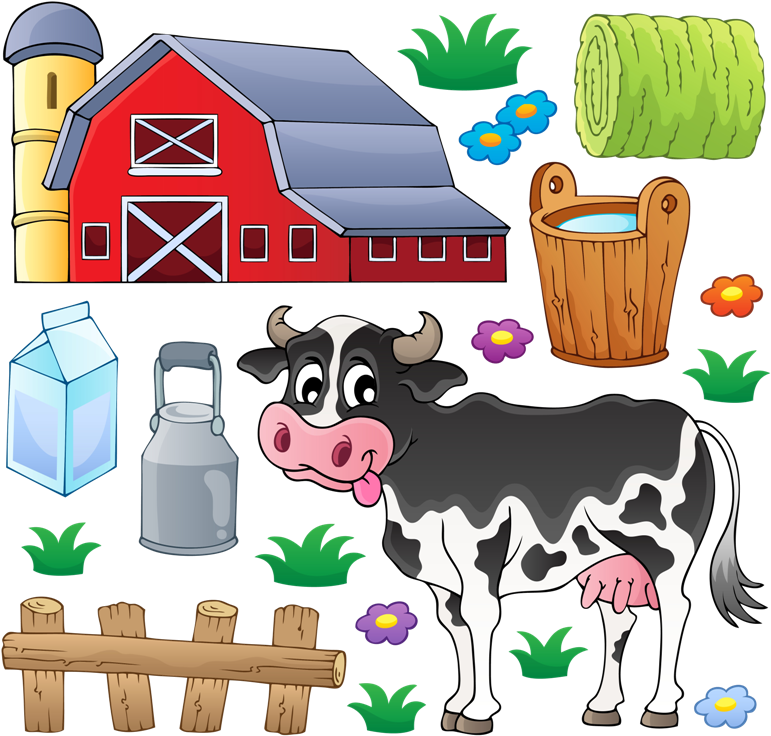 Ru/domashnie Zhivotnyie Kartinki I Raskraski Dlya Detey/ - Cow In Farm Cartoon (807x768)