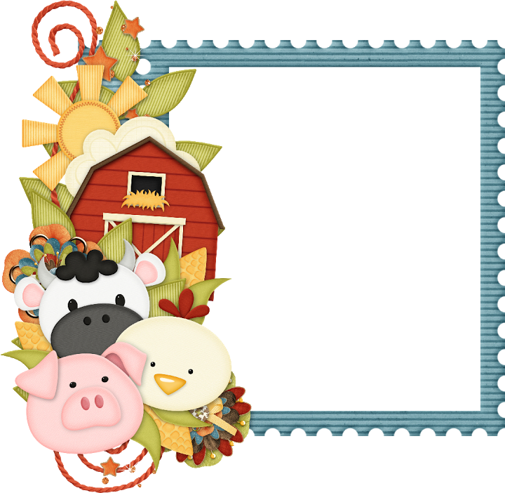 Marco Primaveral - Farm Animal Border Clipart (720x702)