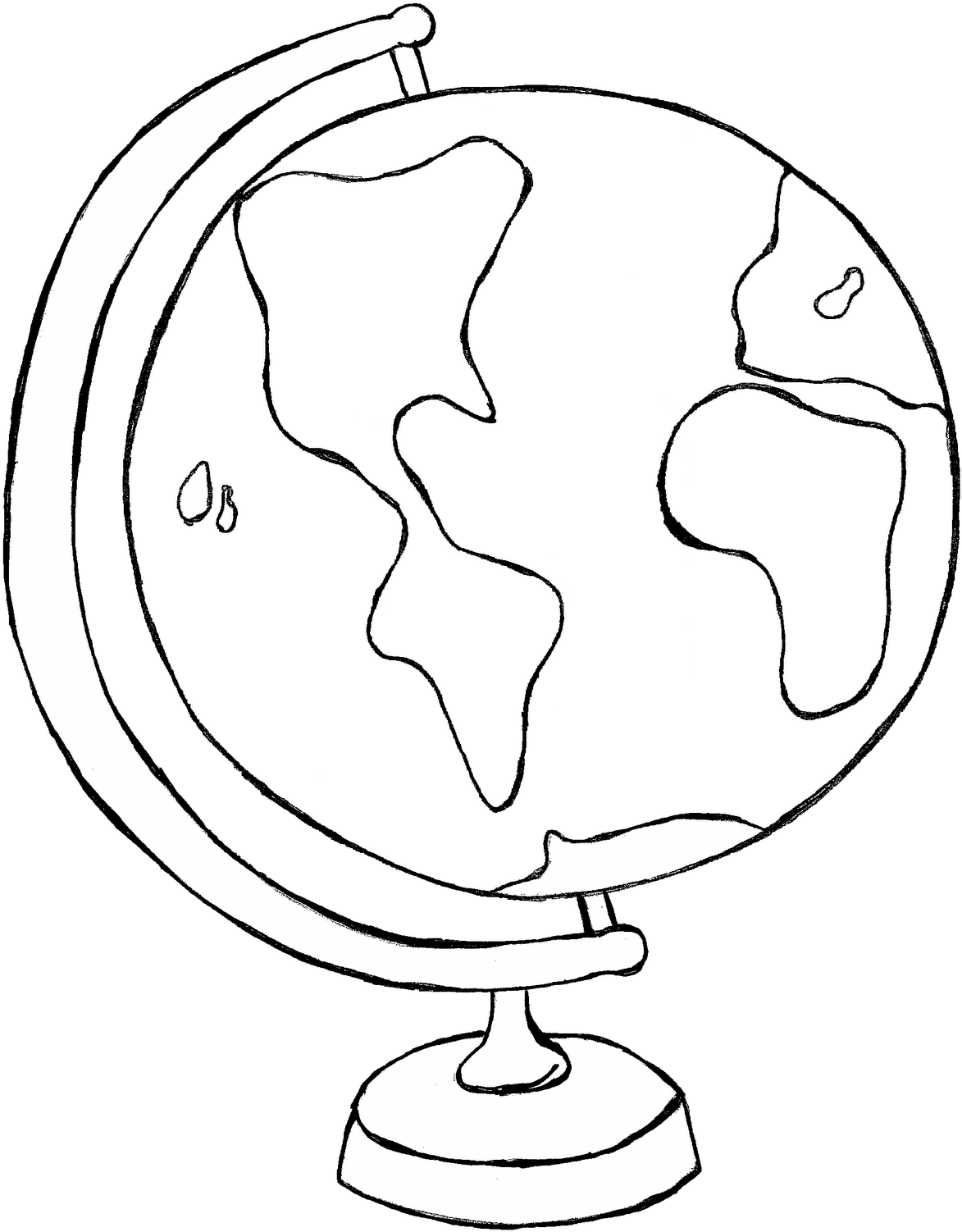 Clip Art Of World Clipart 2 Image - Clipart Black And White Globe (1286x1600)