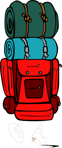 Hiker Backpack Clip Art At Clker Com Vector Clip Art - Rucksack Clipart (252x597)