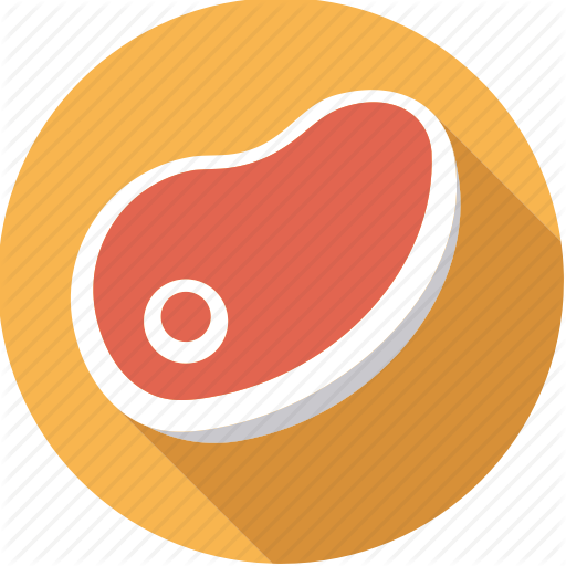 Meat Slice Silhouette Icons - Steak Icon Png (512x512)