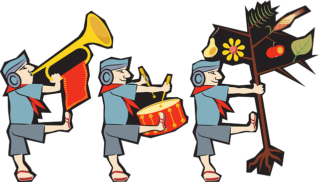 Trumpet, March, Band, Soldiers - Marching Band Kartun (640x365)
