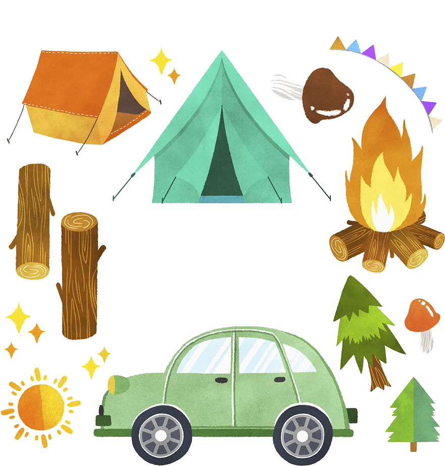 Camping Tent Campsite Illustration - Thumbnail (1024x1024)