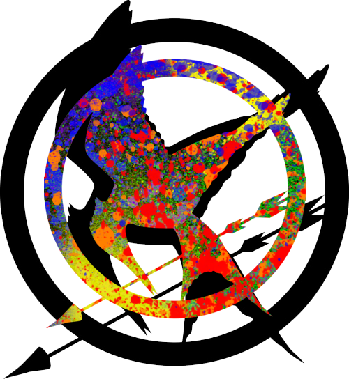 Mockingjay Rainbow V2 By Martyrossarts - Hunger Games Black Mockingjay (500x544)