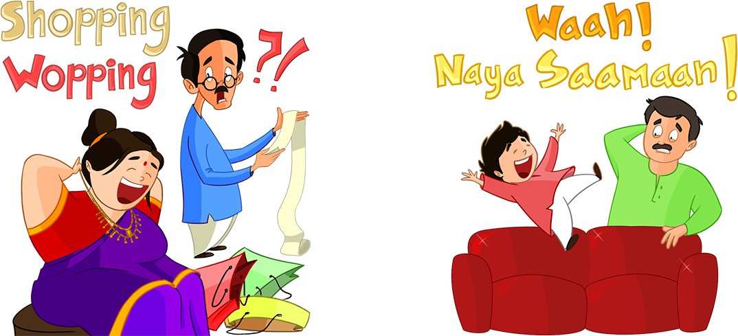 The Pack Went Live On Line Messenger During Deepavali, - Line Stickers For Diwali (1182x500)