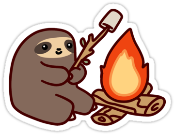 Campfire Art For Kids Download - Campfire Sloth (375x360)