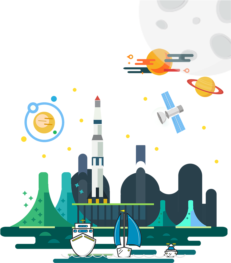 Flat Design Outer Space - Graphic Design (1000x1104)