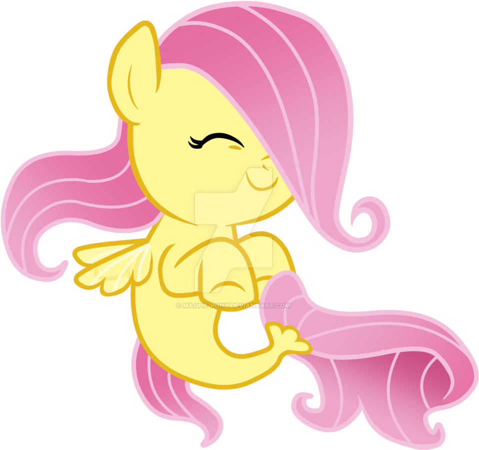 Baby Seapony Fluttershy By Magpie-pony - Magpie Pony Pony (1024x945)