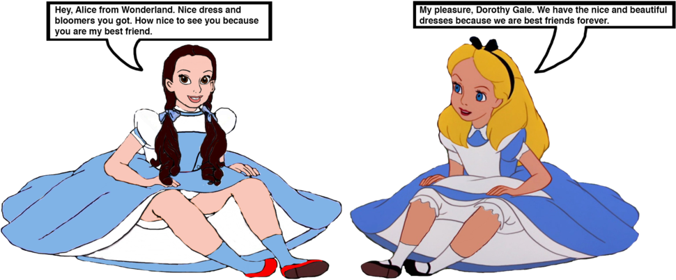 Dorothy Gale Alice's Adventures In Wonderland White - Dorothy Gale And Alice (1024x528)