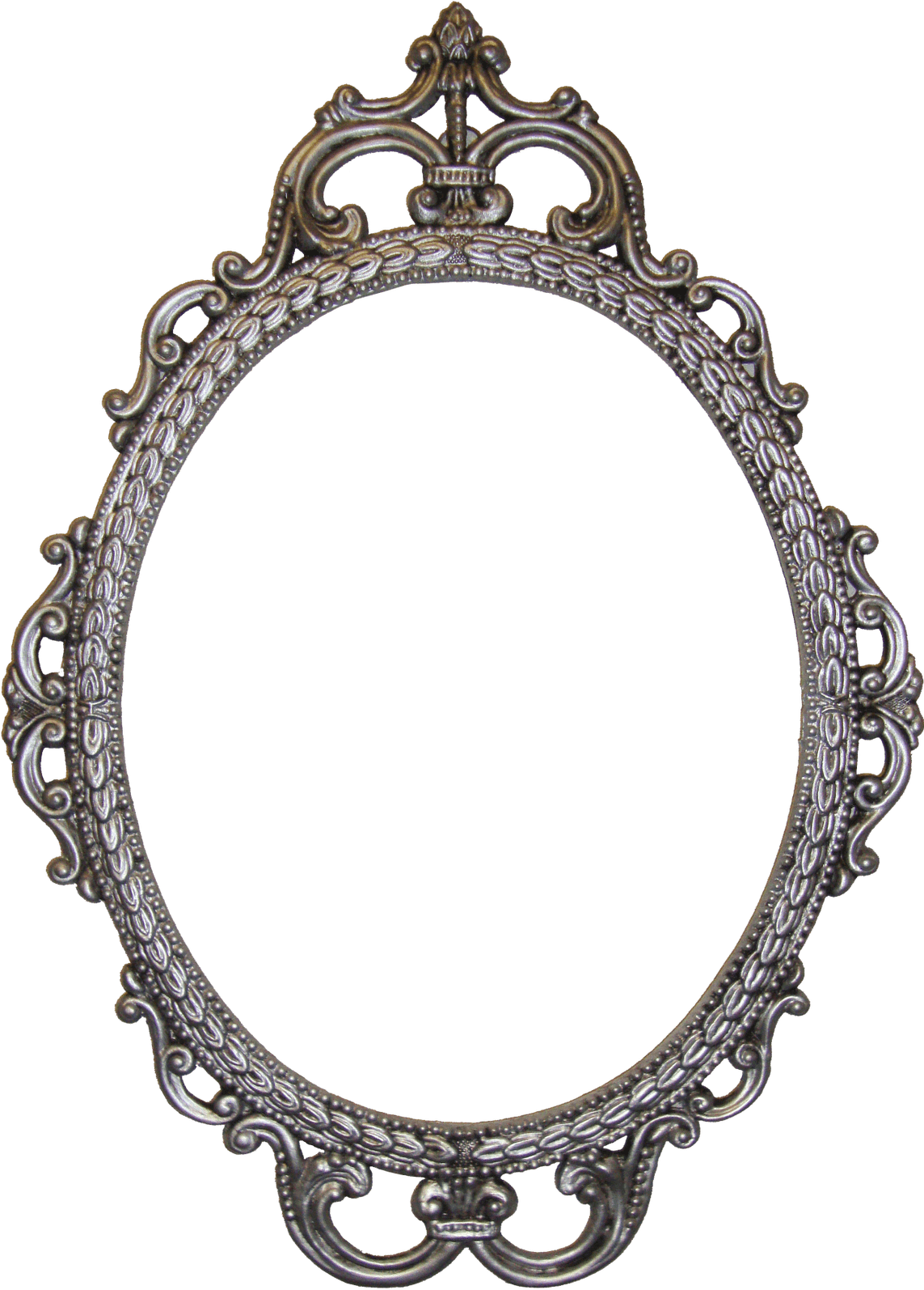 Silver Mirror Clipart - Old Picture Frames Oval (1142x1600)