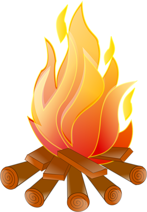 Fire Flame Hot Burn Vector Icon Warm Danger And Cooking - Hot Fire Clip Art (499x720)