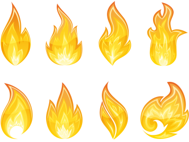 Transparent Flame Set Clipart - Fire Illustration (400x303)