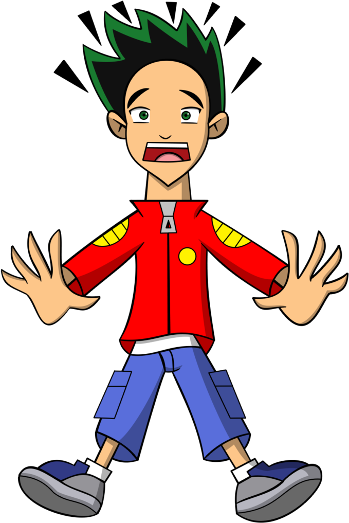 Jake Long Got Scared By Ninjawoodpeckers91 - Scared Person Png Cartoon (743x1075)